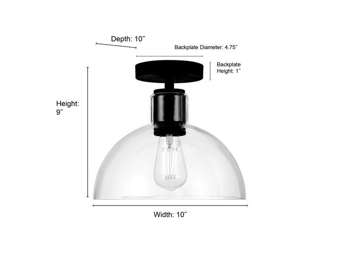 9'' Knightsdale ChromeClear 1 Light Semi-Flush Mount