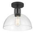 9'' Knightsdale Matte BlackClear 1 Light Semi-Flush Mount
