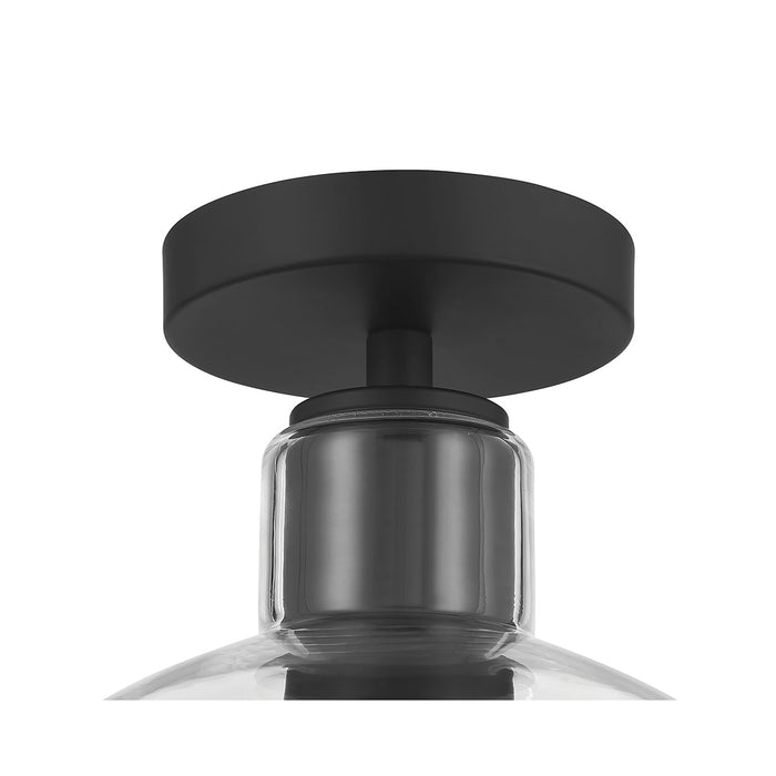9'' Knightsdale Matte BlackClear 1 Light Semi-Flush Mount