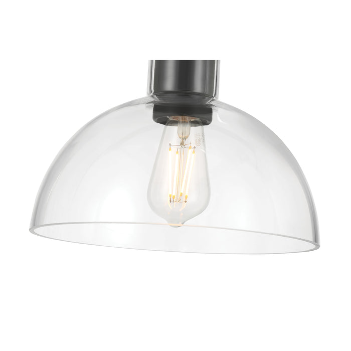 9'' Knightsdale Matte BlackClear 1 Light Semi-Flush Mount
