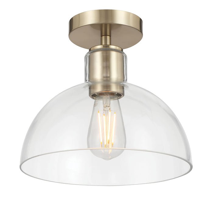 9'' Knightsdale Modern GoldClear 1 Light Semi-Flush Mount