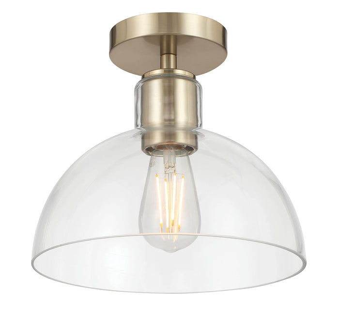 9'' Knightsdale Modern GoldClear 1 Light Semi-Flush Mount