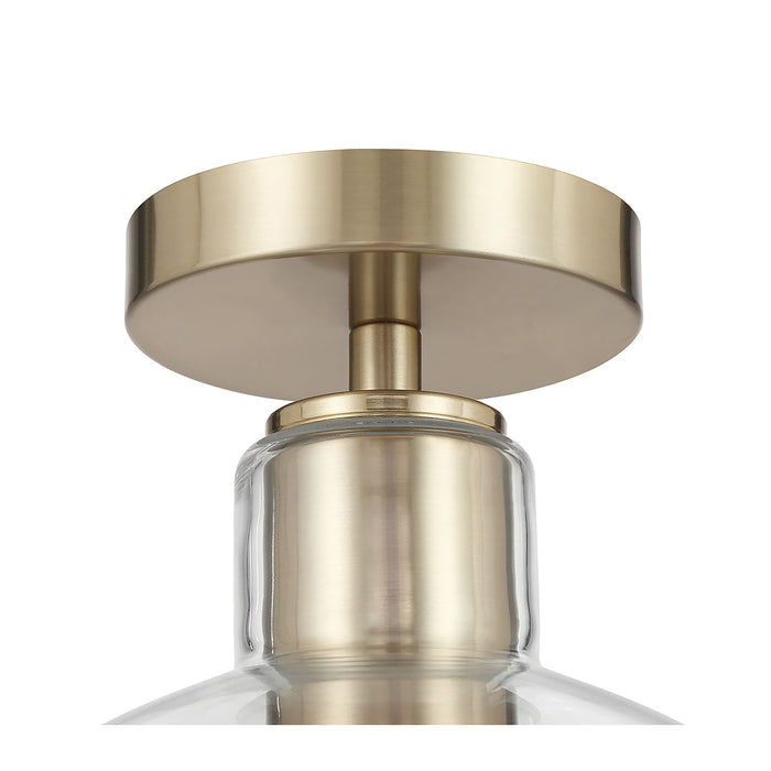 9'' Knightsdale Modern GoldClear 1 Light Semi-Flush Mount