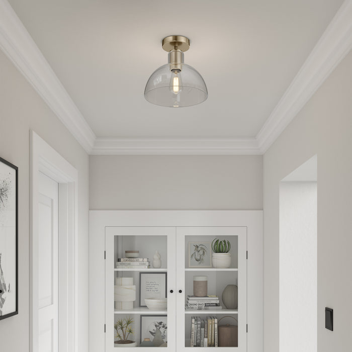 9'' Knightsdale Modern GoldClear 1 Light Semi-Flush Mount