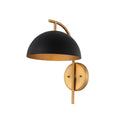 9'' Marcel 1 Light Matte Black w/ New Brass Wall Sconce