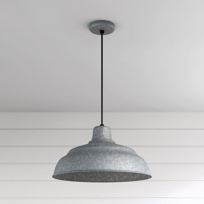 9'' R Series Galvanized 1 Light Pendant
