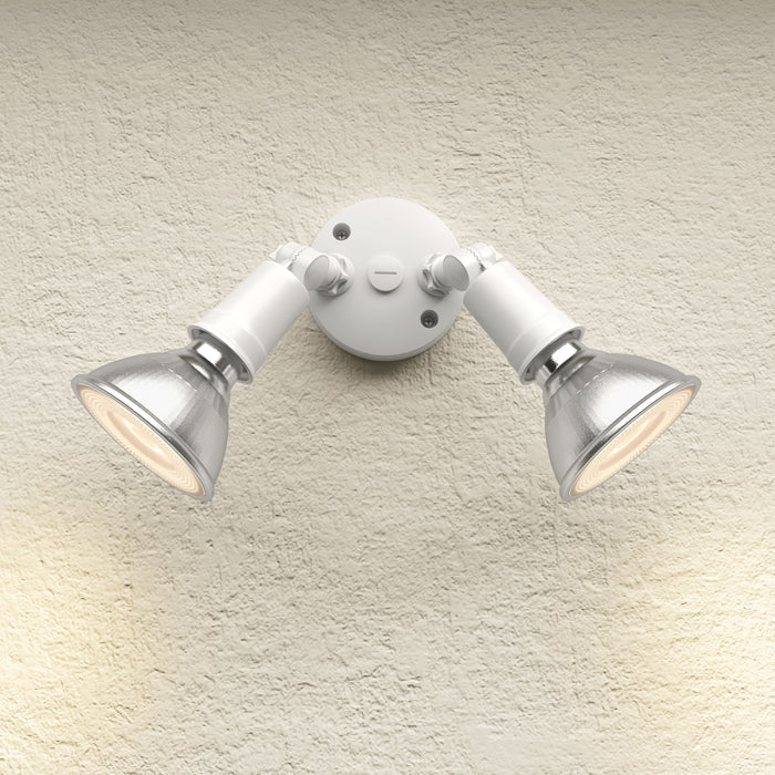 9.25''  Matte White 2 Light Flood Light