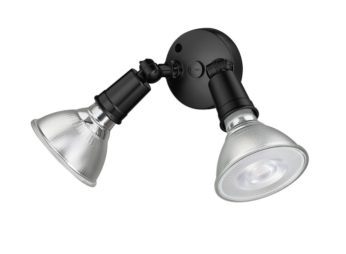 9.25''  Powder Coated Black 2 Light Flood Light