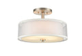 9.75'' None Brushed Nickel 3 Light Semi-Flush Mount