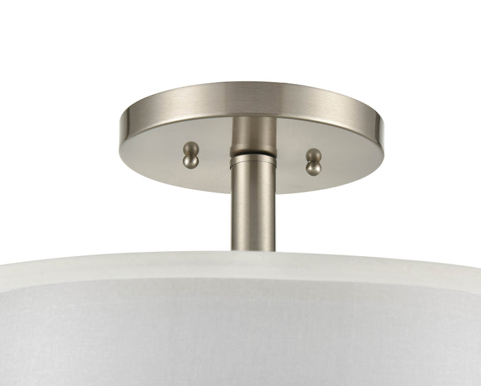 9.75'' None Brushed Nickel 3 Light Semi-Flush Mount