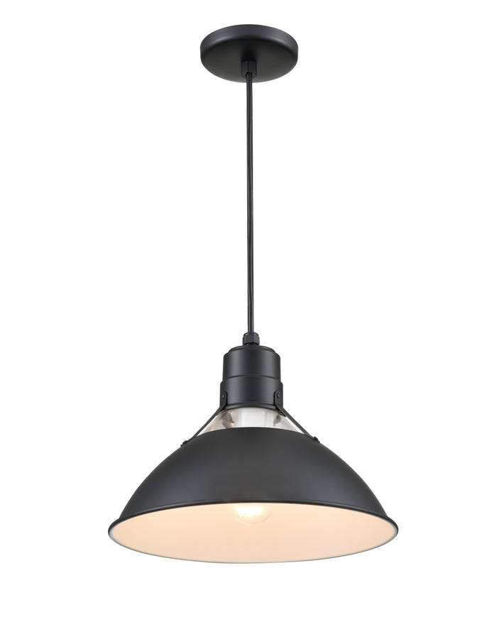 9.75'' R Series Satin Black 1 Light Pendant