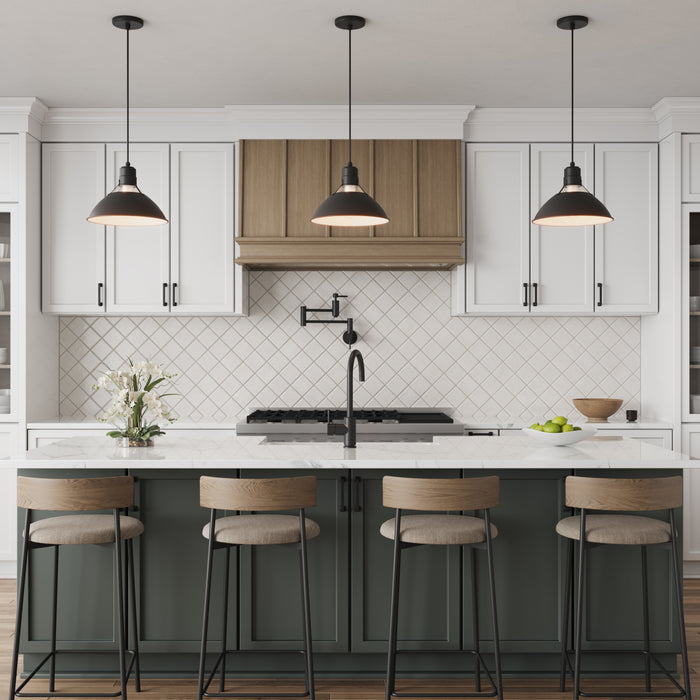 9.75'' R Series Satin Black 1 Light Pendant
