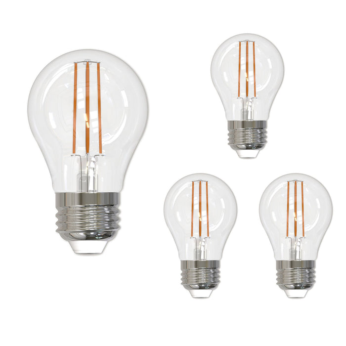 A15 7.6W Dimmable Clear Filament LED Light Bulb with E26 Base, 2700K, 800 Lumens, 4-Pack
