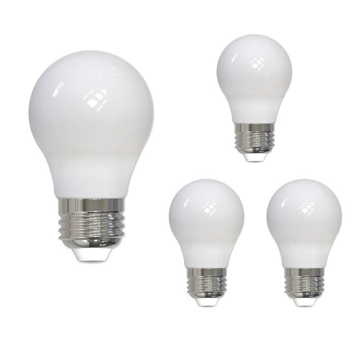 A15 7.6W Dimmable Milky Filament LED Light Bulb with E26 Base, 2700K, 800 Lumens, 4-Pack