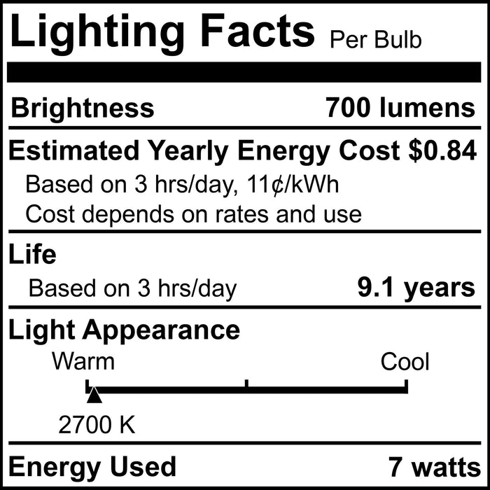 A15 7.6W Dimmable Milky Filament LED Light Bulb with E26 Base, 2700K, 800 Lumens, 4-Pack