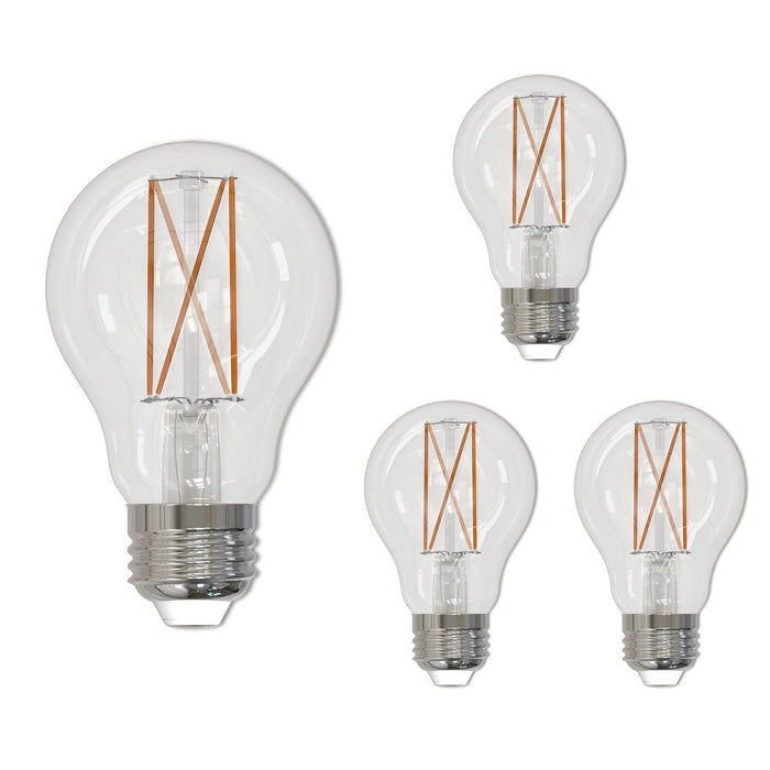 A19 14W Dimmable Clear Filament LED Light Bulb with E26 Base, 2700K, 1600 Lumens, 4-Pack