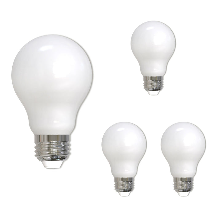 A19 14W Dimmable Milky Filament LED Light Bulb with E26 Base, 2700K, 1500 Lumens, 4-Pack
