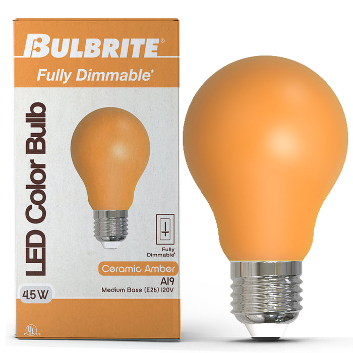 A19 4.5W Dimmable Ceramic Anver Filament LED Light Bulb with E26 Base, 10-Pack