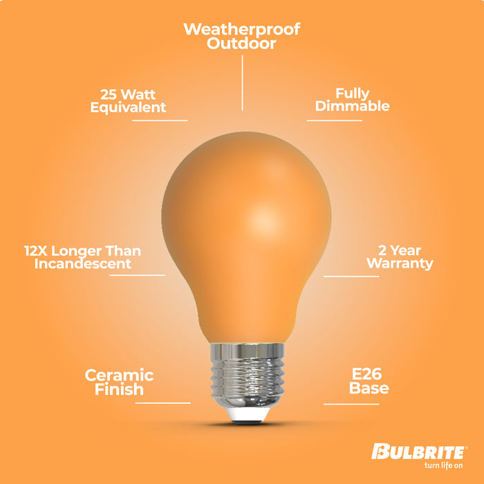 A19 4.5W Dimmable Ceramic Anver Filament LED Light Bulb with E26 Base, 10-Pack