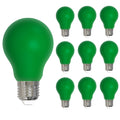 A19 4.5W Dimmable Green Filament LED Light Bulb with E26 Base, 10-Pack
