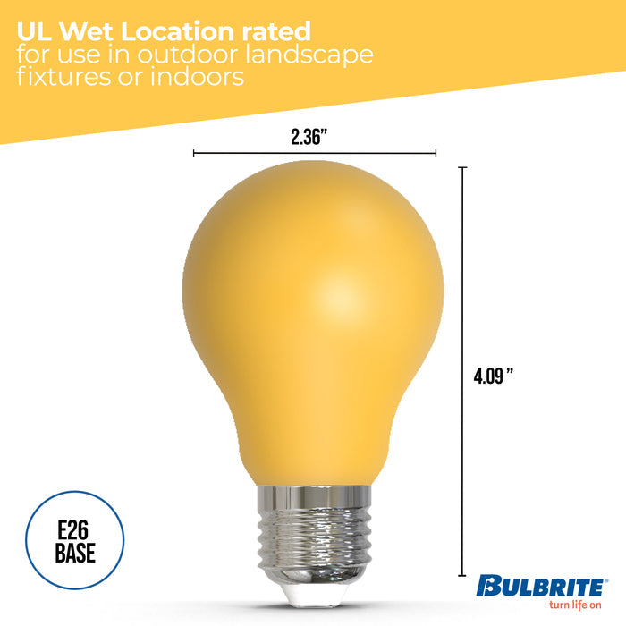 A19 4.5W Dimmable Yellow Filament LED Light Bulb with E26 Base, 10-Pack