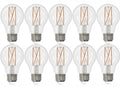 A19 7.6W Dimmable Clear Filament LED Light Bulb with E26 Base, 2700K, 800 Lumens, 10-Pack