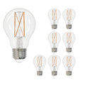 A19 7W Dimmable Clear Filament LED Light Bulb with E26 Base, 3000K, 800 Lumens, 8-Pack