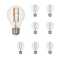 A19 7W Dimmable Clear Filament LED Light Bulb with E26 Base, 4000K, 800 Lumens, 8-Pack