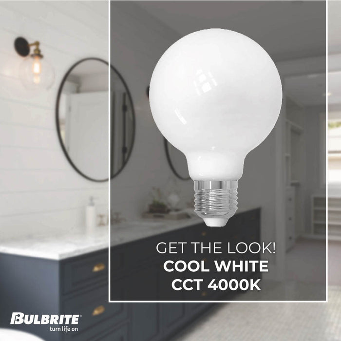 A19 7W Dimmable Milky Filament LED Light Bulb with E26 Base, 4000K, 800 Lumens, 4-Pack