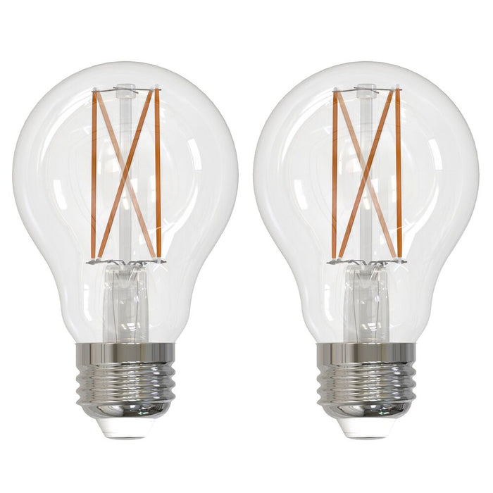 A19 8.5W Dimmable Clear Filament LED Light Bulb with E26 Base, 3000K, 850 Lumens, 2-Pack
