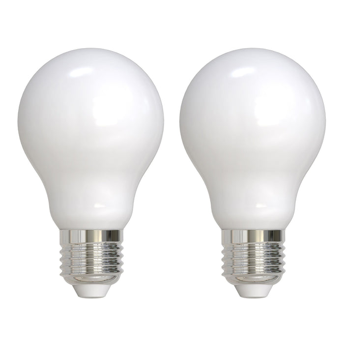 A19 8.5W Dimmable Milky Filament LED Light Bulb with E26 Base, 3000K, 800 Lumens, 2-Pack