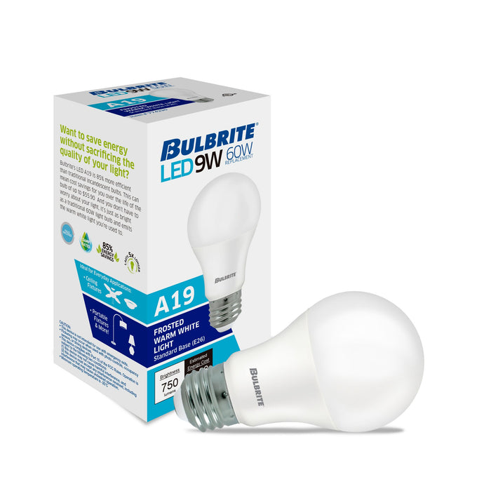A19 8.5W Non-Dimmable Frost Filament LED Light Bulb with E26 Base, 2700K, 750 Lumens, 8-Pack