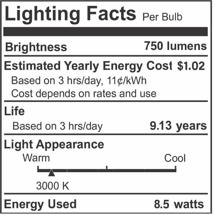 A19 8.5W Non-Dimmable Frost Filament LED Light Bulb with E26 Base, 3000K, 750 Lumens, 25-Pack
