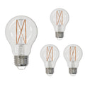 A19 9W Dimmable Clear Filament LED Light Bulb with E26 Base, 3000K, 1100 Lumens, 4-Pack, 90 CRI