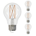 A19 9W Dimmable Clear Filament LED Light Bulb with E26 Base, 4000K, 1100 Lumens, 4-Pack