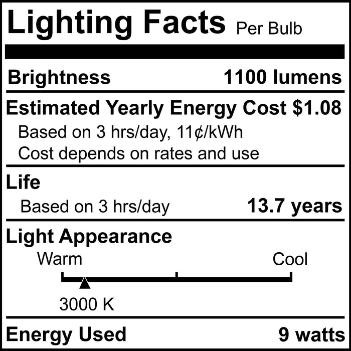 A19 9W Dimmable Milky Filament LED Light Bulb with E26 Base, 3000K, 1100 Lumens, 4-Pack, 75W Equivalent