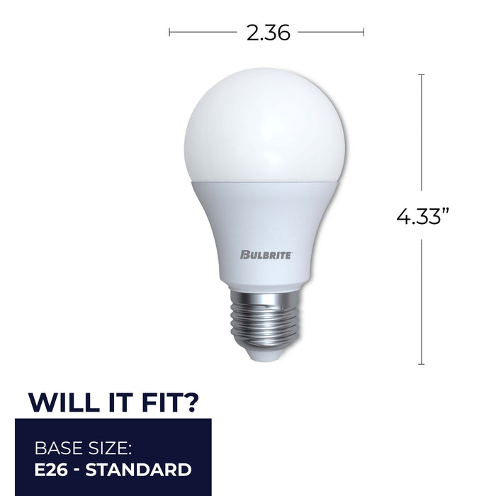 A19 9W Non-Dimmable Frost LED Light Bulb with E26 Base, 3000K, 800 Lumens, 4-Pack