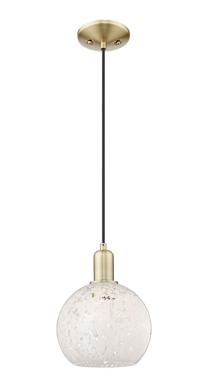 Arcadia Mini Pendant Antique Brass 8 Inch