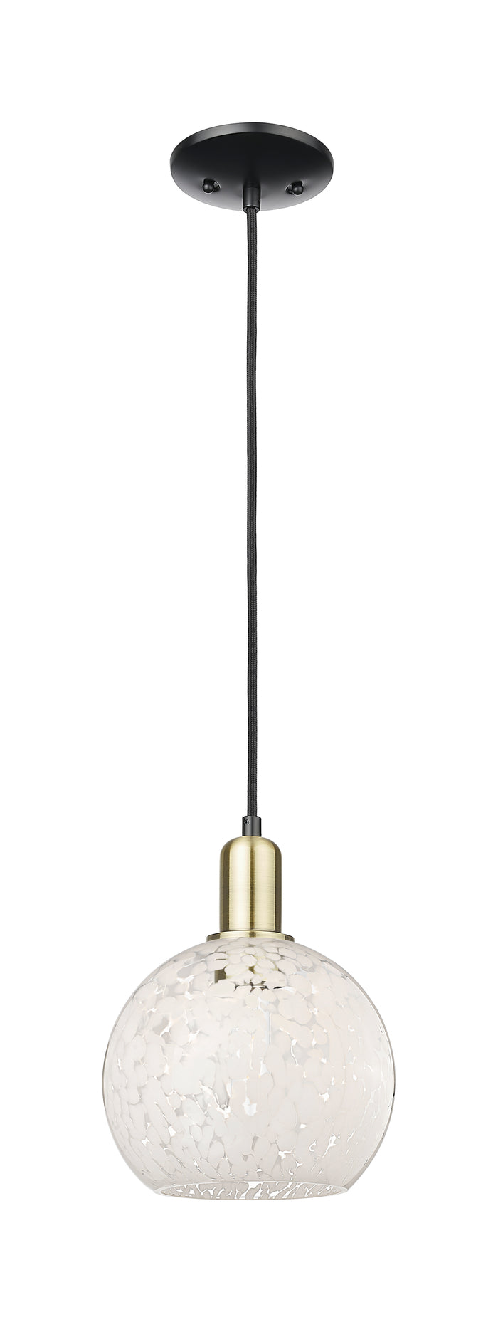 Arcadia Mini Pendant Antique Brass 8 Inch