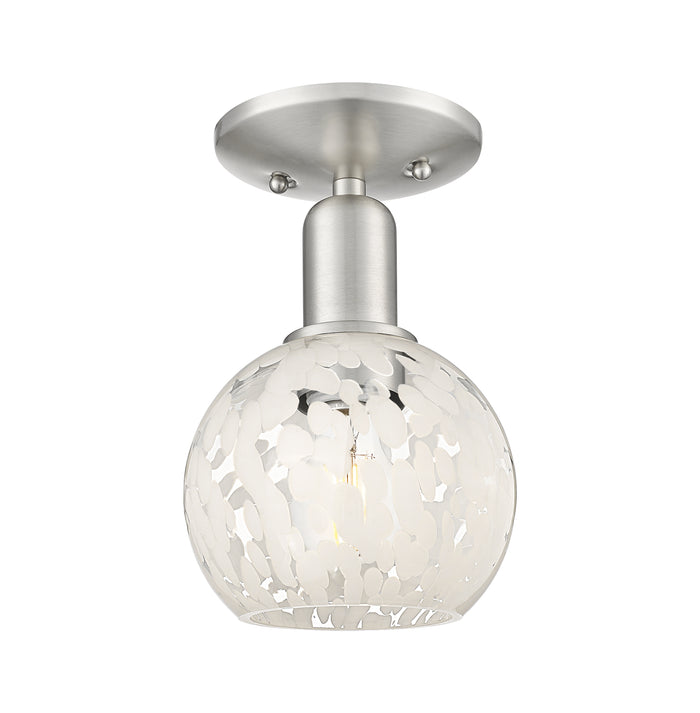 Brushed Satin Nickel / White Mouchette