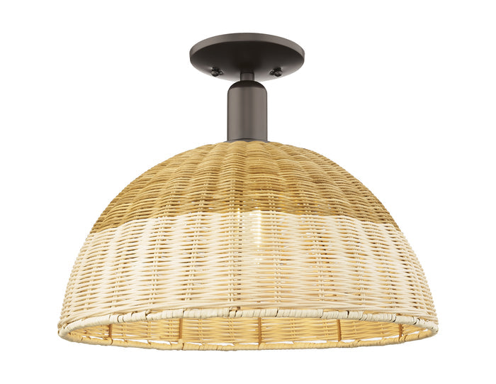 Arcadia Semi-Flush Mount Brushed Satin Nickel