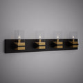 4 Lights Aries 4-light Vanity Light Aged Brass/Matte Black  Dimmable 160W