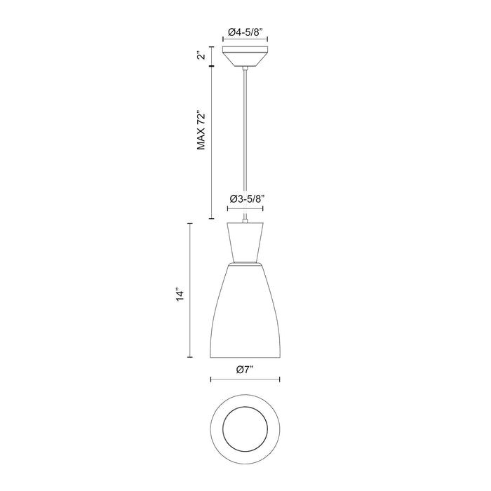 Arlo 7-in Aluminum Pendant