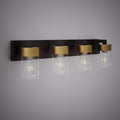 4 Lights Aurora 4-light wall/vanity light Matte Black/Aged Brass  Dimmable 240W