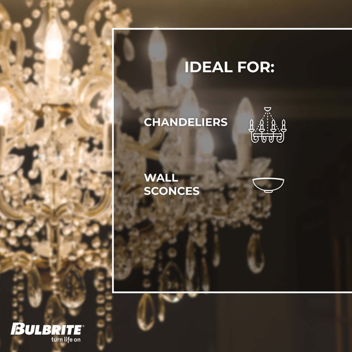 B11 4.1W Dimmable Clear Filament LED Light Bulb with E12 Base, 2700K, 400 Lumens, 8-Pack