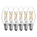 B11 4.1W Dimmable Clear Filament LED Light Bulb with E12 Base, 4000K, 400 Lumens, 6-Pack