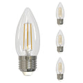 B11 4.5W Dimmable Clear Filament LED Light Bulb with E26 Base, 2700K, 350 Lumens, 4-Pack