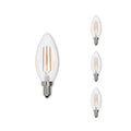 B11 4W Dimmable Clear Filament LED Light Bulb with E12 Base, 3000K, 350 Lumens, 4-Pack