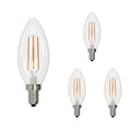B11 5.1W Dimmable Clear Filament LED Light Bulb with E12 Base, 4000K, 500 Lumens, 4-Pack