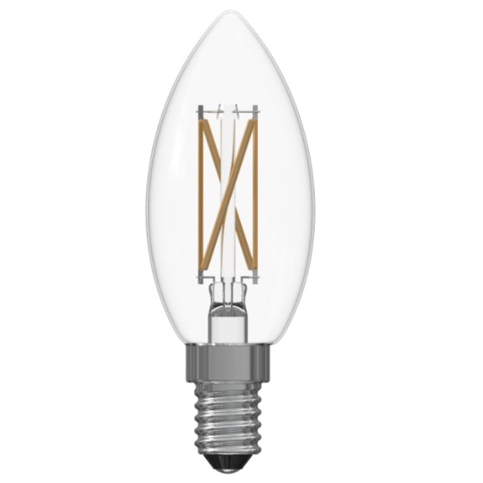 B11 5.1W Dimmable Clear Filament LED Light Bulb with E12 Base, 4000K, 500 Lumens, 6-Pack